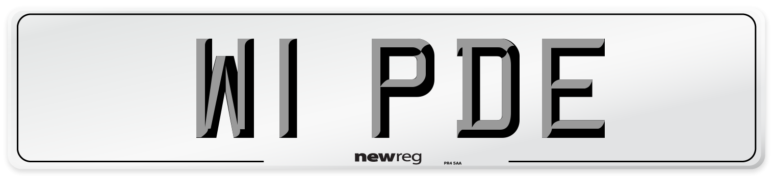 W1 PDE Number Plate from New Reg